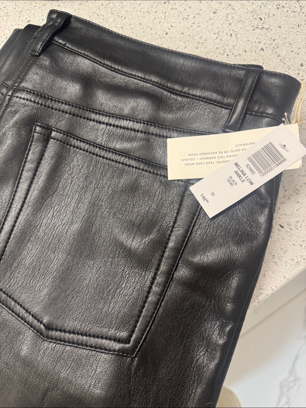 NWT Size 10 Wilfred Black Leather Pants Melina Low Ankle